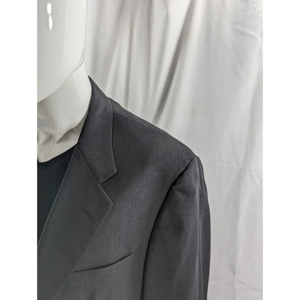 Hickey Freeman Blazer Sport ‎ Jacket Suit Coat Dark Gray Subtle Crosshatch 44L